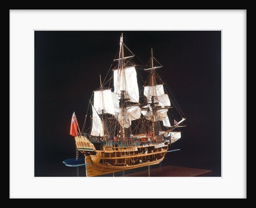 HM bark 'Endeavour', starboard stern quarter, revealing hull inside by Robert A. Lightley