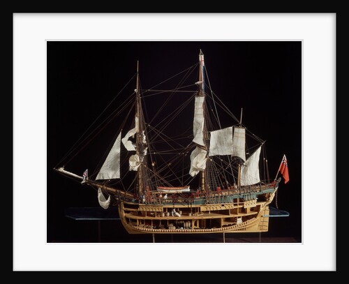 HM bark 'Endeavour', starboard broadside, revealing hull inside by Robert A. Lightley