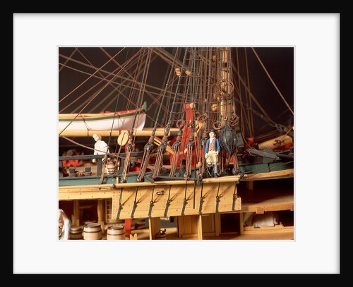 'Endeavour', detail, foremast starboard shrouds and anchors by Robert A. Lightley