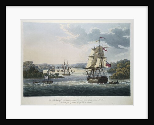 The Harbour of Port Cornwallis, Island of Great Andaman with the Fleet getting under Weigh for Rangoon by J. Moore