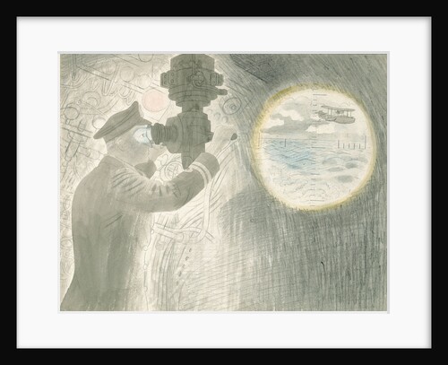 Submarine Series: Officer viewing through periscope by Eric Ravilious