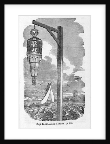 Captain Kidd's body hanging in an iron cage by unknown