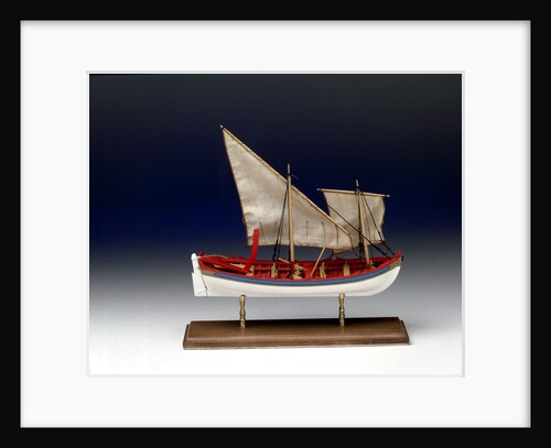 Full hull model, 6-oared ship's launch, starboard broadside by Robert A. Lightley