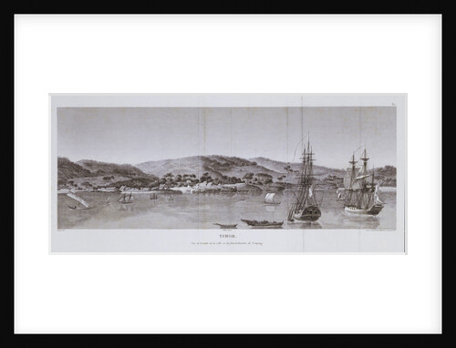 Timor. Vue de la rade, de la ville et du fort hollandois de Coupang by Charles Lesueur; Pillement; Nee; J. Milbert
