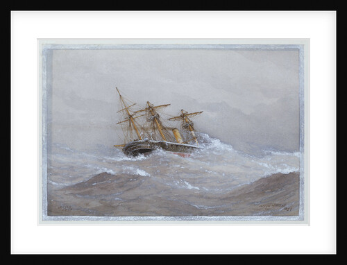 HMS 'Calliope' in heavy seas by William Frederick Mitchell