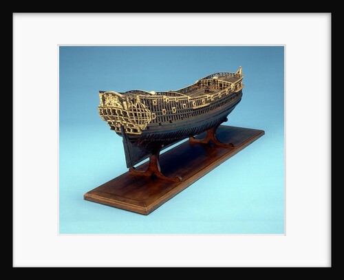Navy Board skeleton model, starboard stern quarter by unknown