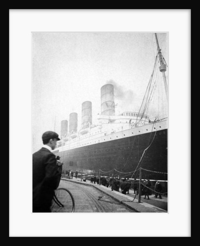 RMS 'Lusitania' along side by unknown