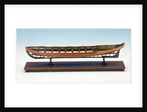 Full hull model, shallop, port broadside by Unknown