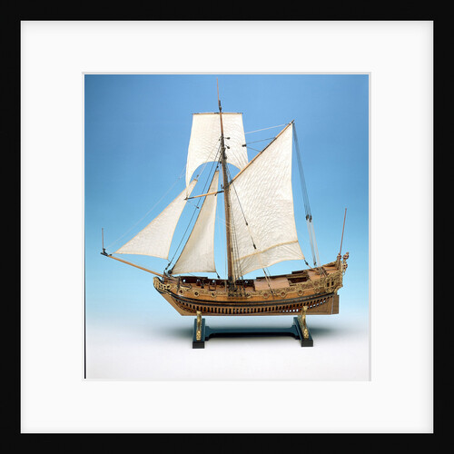Skeleton model, royal yacht, port broadside by unknown