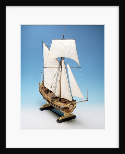 Skeleton model,  royal yacht, starboard by unknown