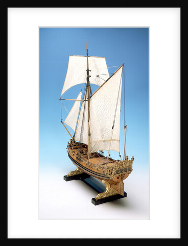 Skeleton model, royal yacht, port stern quarter by unknown