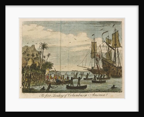 Christopher Columbus's voyage, 1492-93. First landing of Columbus in the New World by W B Rye