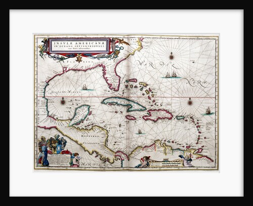 Gulf of Mexico and the Caribbean, from Blaeu's 'Atlas of the Americas' by John Blaeu