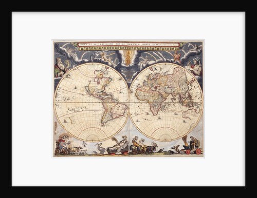 World map from the Blaeu Atlas, 17th century by John Blaeu