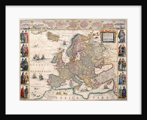 Map of Europe from the Blaeu Atlas, 17th century by John Blaeu