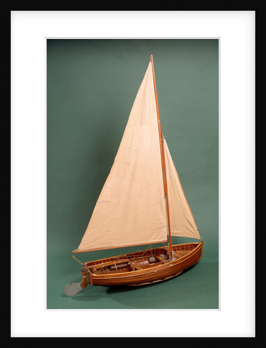 Full hull model, dinghy, starboard stern quarter by unknown
