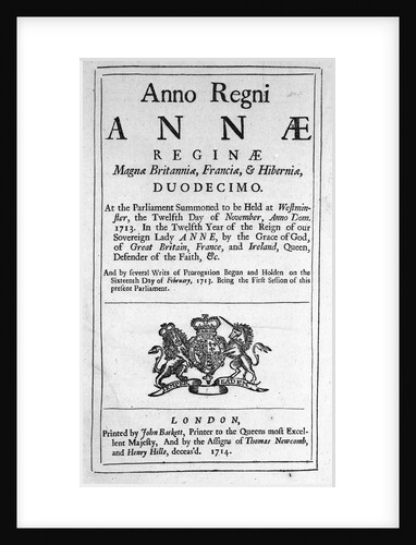 The Longitude Act 1714 by unknown