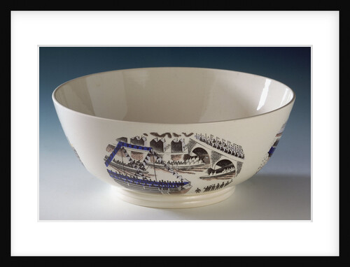 Queen's ware 'Boat Race Day' bowl designed by Eric Ravilious for Josiah Wedgwood & Sons by Eric Ravilious