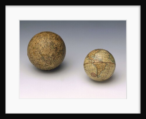 Terrestrial and celestial spheres by Johann Bernard Bauer