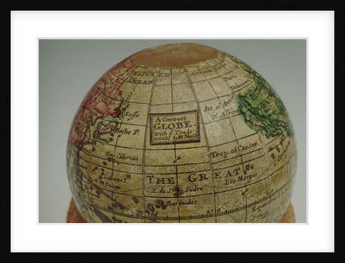 Cartouche in North Pacific Ocean by Herman Moll