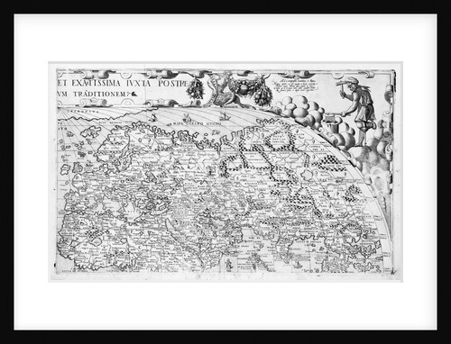Section plate from Francesco Camocio's 'Cosmographia Universalis', 1567, taken from the atlas 'Tavole Moderne di Geografia' by unknown