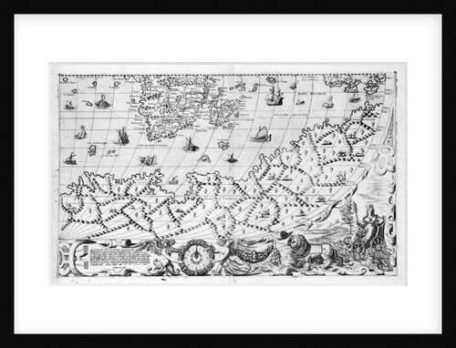Section plate from Francesco Camocio's 'Cosmographia Universalis', 1567, taken from the atlas 'Tavole Moderne di Geografia' by unknown