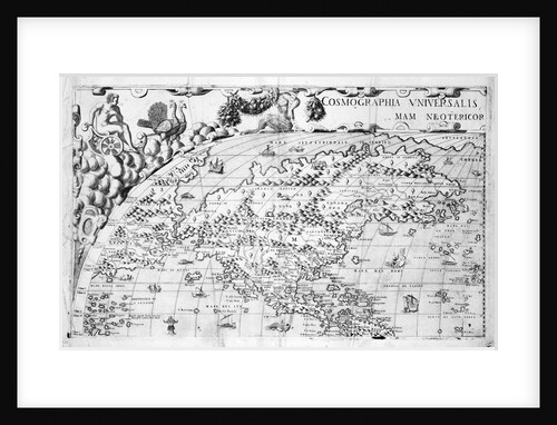 Section plate from Francesco Camocio's 'Cosmographia Universalis', 1567, taken from the atlas 'Tavole Moderne di Geografia' by unknown