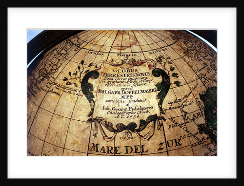 Cartouche in North Pacific Ocean by Johann Gabriel Doppelmayr