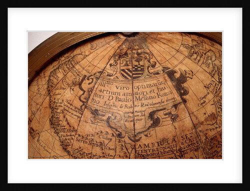 Dedication cartouche in North America by Giuseppe de Rossi