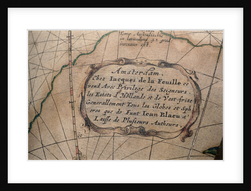 Cartouche in Atlantic Ocean by Jacques de La Feuille