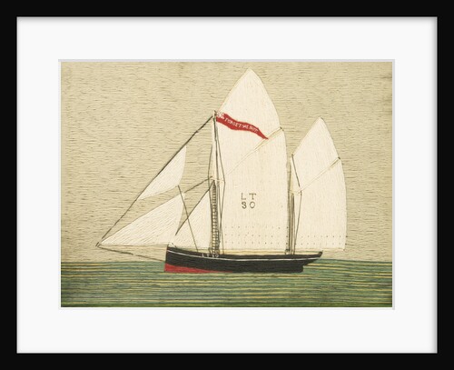 Woolwork picture of Lowestoft trawler 'Forget-me-not' by Henry Robert Fisher