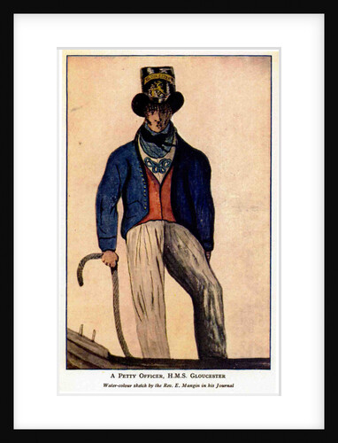 A petty officer aboard HMS 'Gloucester' by Edward Mangin
