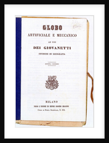 Globe, manual cover by Giocondo Regazzoni