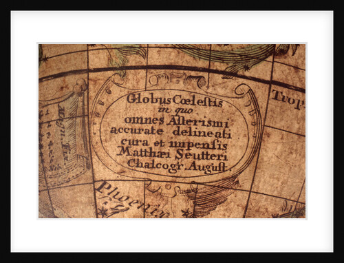 Cartouche below Cetus by Matthaeus Seutter