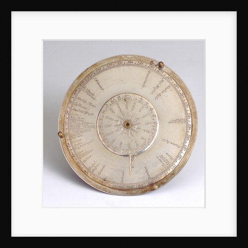 Reverse of Nocturnal of Augsburg Dial by Johann Martin