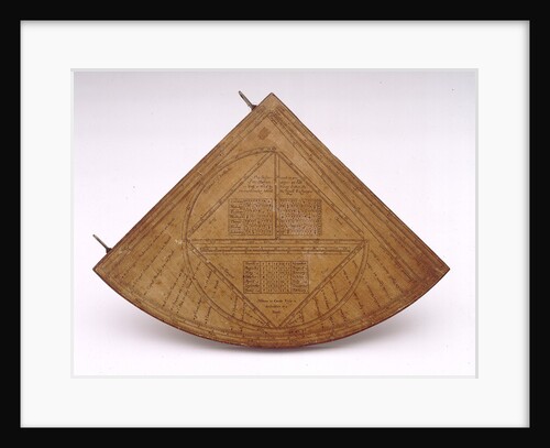 Reverse of Horary quadrant by Henry Sutton