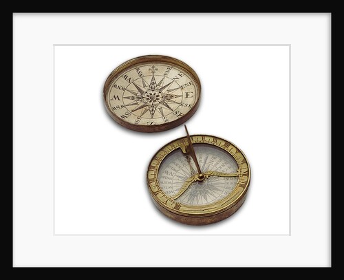 Compass dial, with lid by unknown