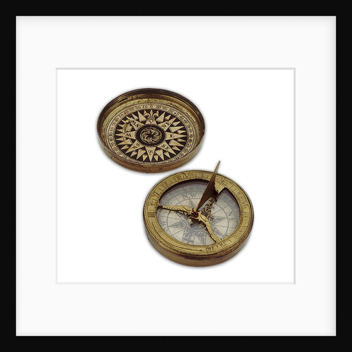 Compass dial, with lid by unknown