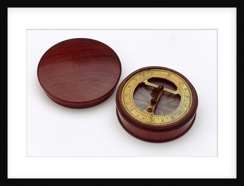 Compass dial, with lid by unknown