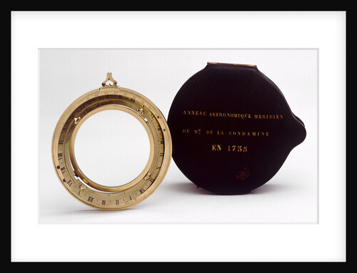 Universal equinoctial ring dial, with case by Lordelle