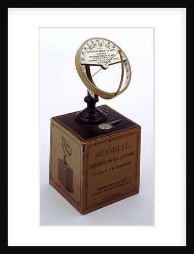 Equinoctial dial, with box by George Philip & Son