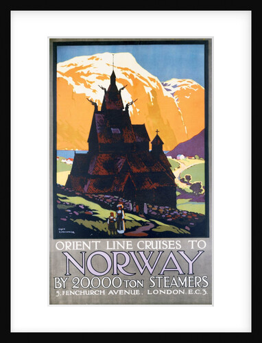 Poster for Orient Line cruises to Norway by Herbert Kerr Rooke