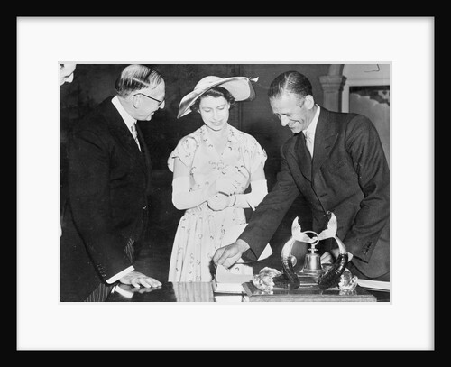 Reginald Lowen MBE with Princess Elizabeth by unknown