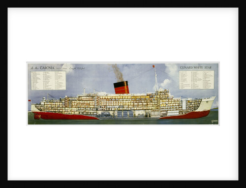 The New 'Caronia', Cunard White Star Line Poster by unknown