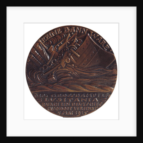 Medal commemorating the sinking of the SS 'Lusitania', 1915, reverse by Karl Goetz