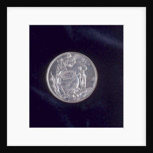 Medal of the Battle of Louisbourg - back showing globe. by T. Pingo