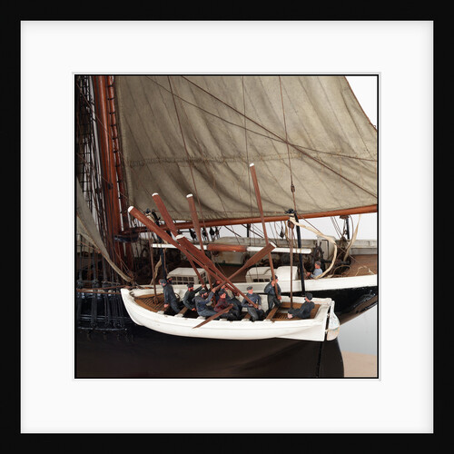 Merchantman, detail of rowing boat by unknown