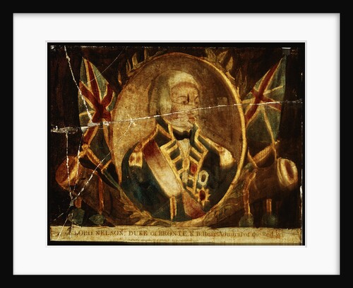 Picture on glass: Lord Nelson, Duke of Bronte K.B. Rear Admiral of the Red by J. Hinton