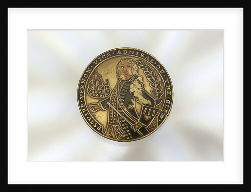 Enamelled metal disc decorated with a depiction of Admiral Edward Vernon by Unknown