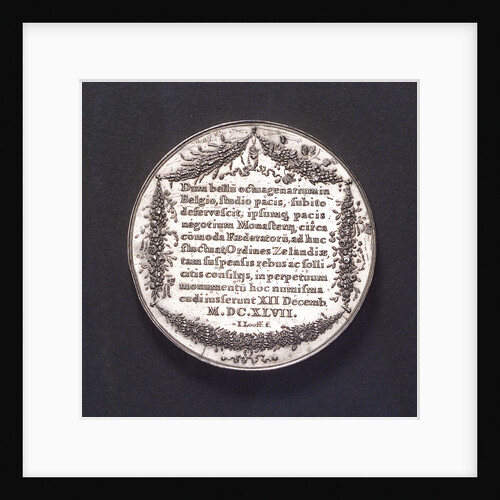 Medal commemorating the Congress of Munster, 1647; reverse by J. Looff
